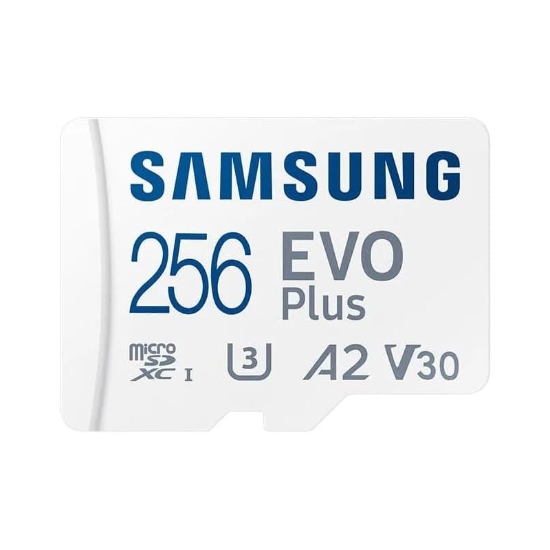 Carte MEMOIRE 256GB Micro SD Evo Plus avec Adaptateur SD Classe 10 Lecture 160 Mo/s Ecriture 160 Mo/s MB-MC256SA/EU