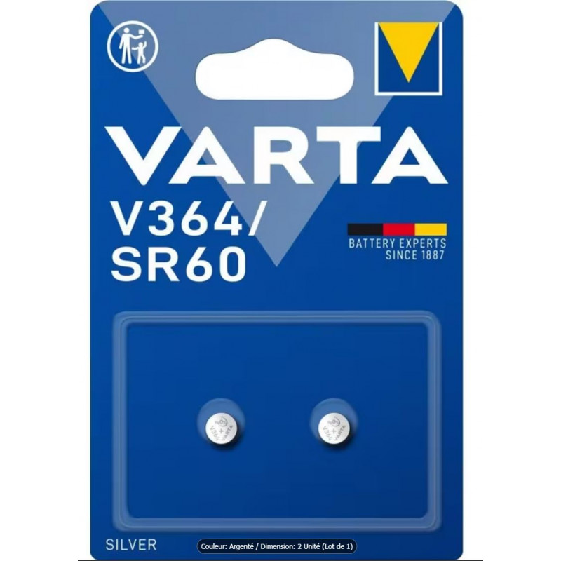 VARTA 364 Argenté/2 Unité (Lot de 2)