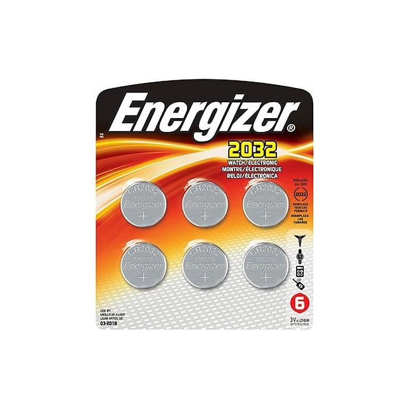 Energizer CR2032 Lot de 6 Piles au Lithium 3 V