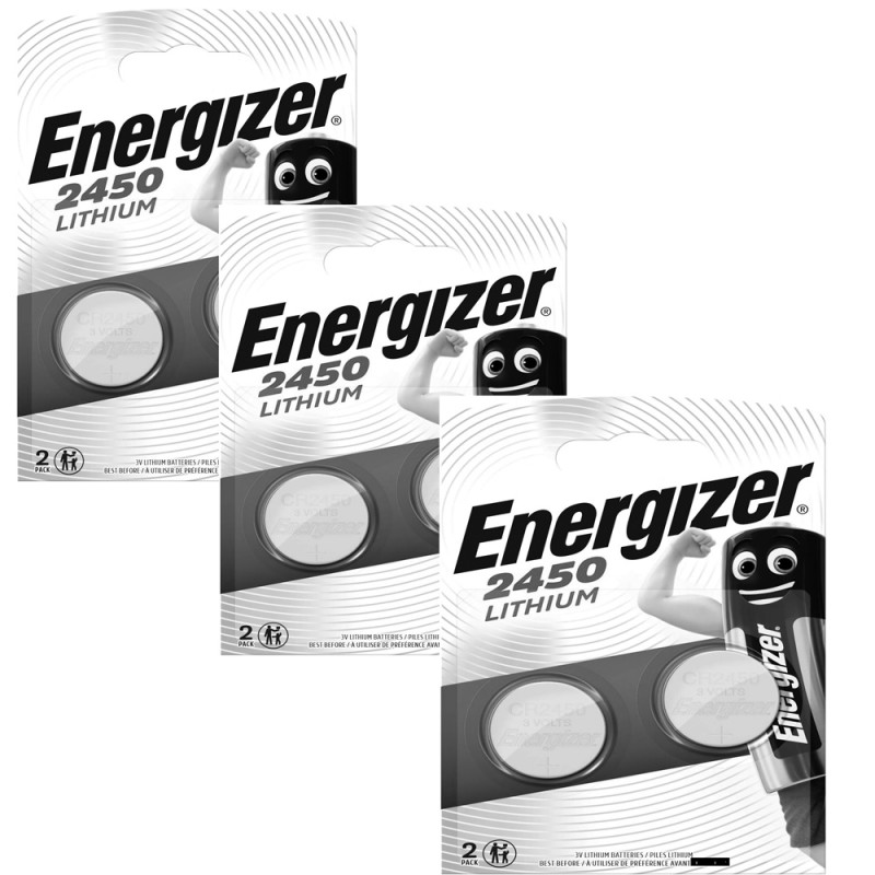 Lot DE 6 Piles ENERGIZER CR2450-3 Blister DE 2 - Lithium 3V