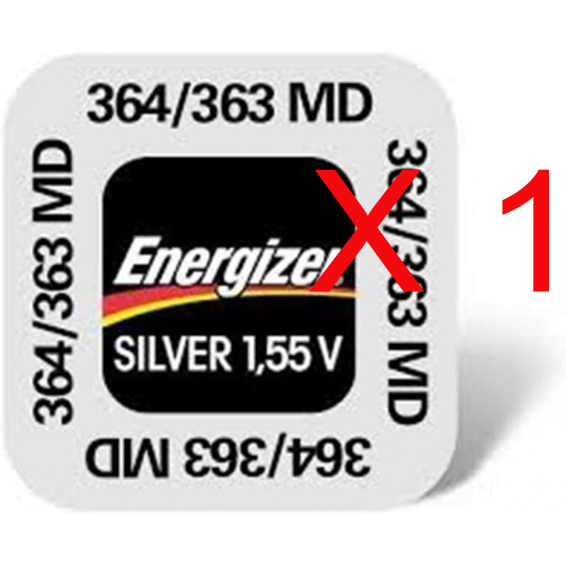 Energizer 363/364 – 1 pile (Oxyde d'argent, Button/Coin, argent)