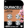 Piles boutons au lithium Duracell spéciales 2016 3V, lot de 4 (DL2016/CR2016)