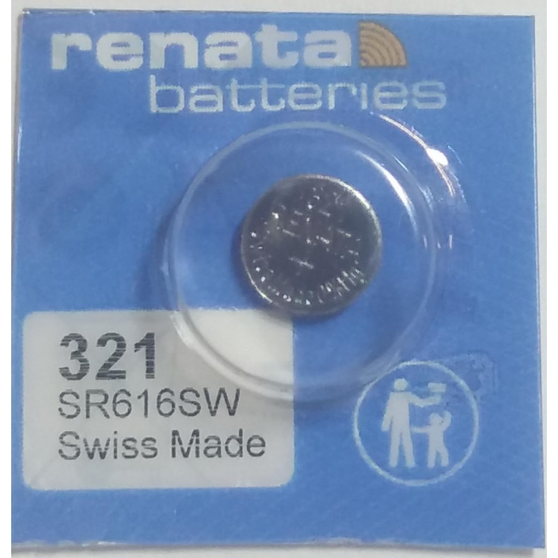 Pile montre SR616SW 321 RENATA Oxyde d'argent 1,55V V321 DA 280-73 SR616 SR65 capacité 14,5mAh  date de péremption éloignée