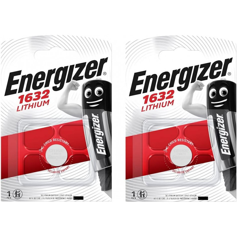 ENERGIZER 2 x Cr1632 DI1632 3V Car Key Lithium Button Cell Battery