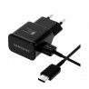 Chargeur samsung EP-TA200 Pour USB-C Adaptateur de Puissance 15W avec cable 1,50m usbc noir