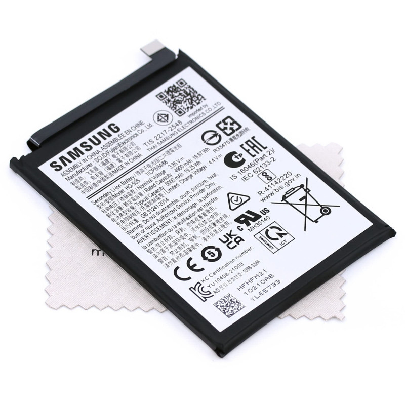 Batterie pour d'origine HQ-50S pour Samsung Galaxy A03 (A036F) avec Chiffon de Nettoyage d'écran mungoo multicolore