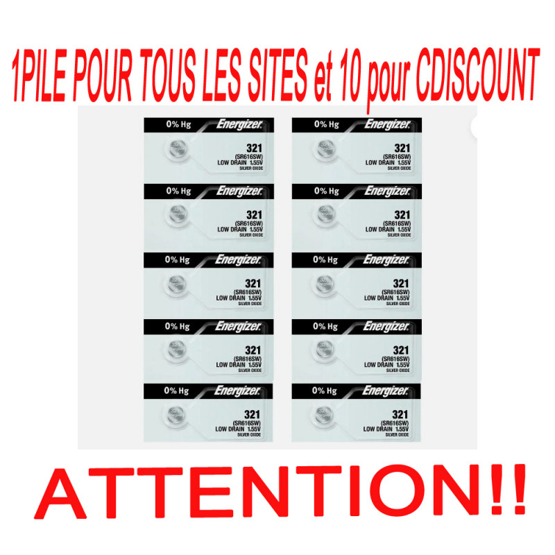 Energizer SR321 Pile bouton Multicolore/1 Unité (Lot de 1)