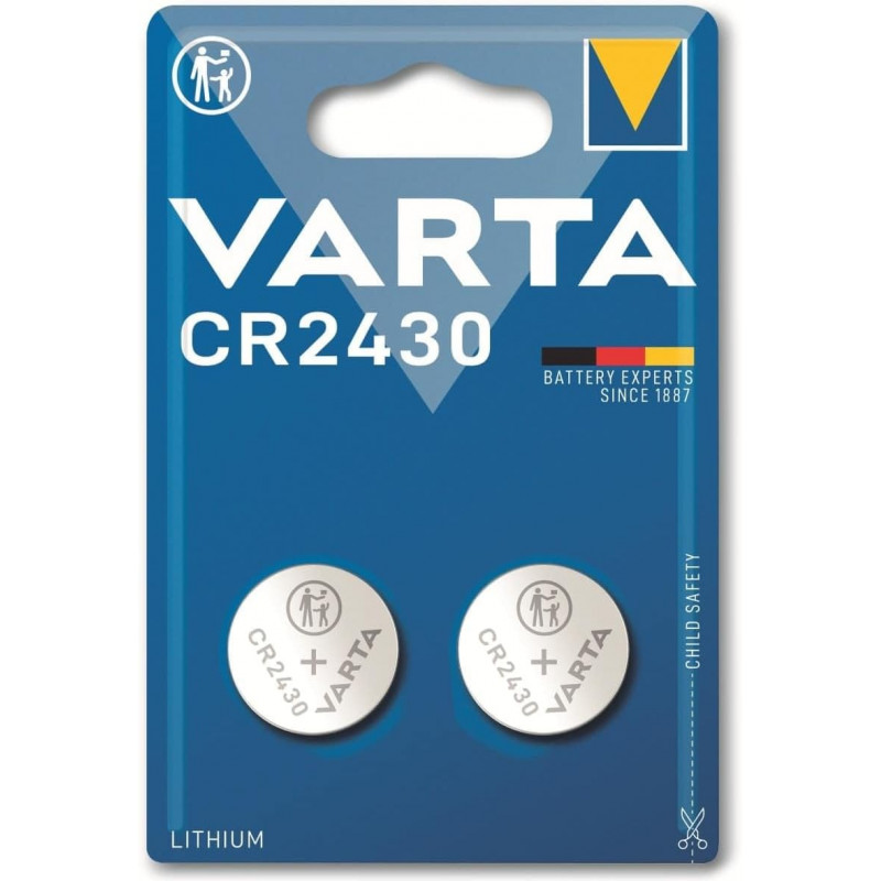 Pile lithium 3v 290mAh CR2430 VARTA - blister de 2 - 6430101402